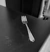 The fork on the table of my favorite spot to enjoy my cooking and baking experiences